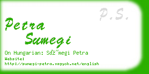 petra sumegi business card